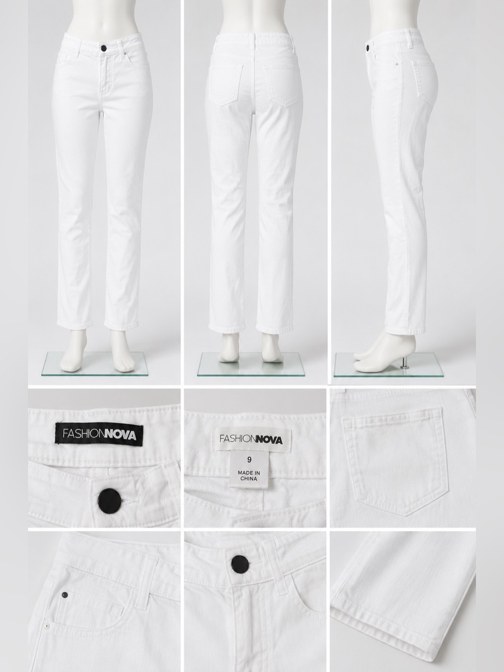 Super High Waist Denim Skinnies - White